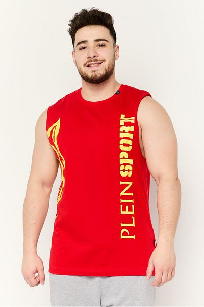 Plein Sport Men Sportswear Fit Sleeveless Training Vest, Red