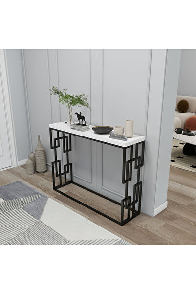 HNC HOME Modern Metal İskeletli Özel Tasarım Dresuar Konsol Makyaj Masası, Pe...