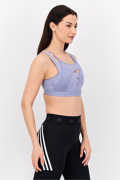adidas Women Power Impact Support Padded Sports Bra, Light Purple/silver