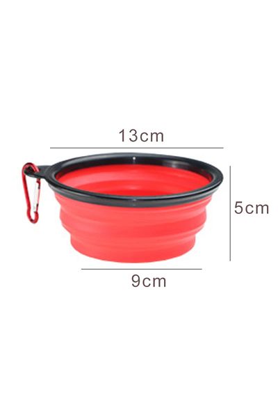 Choice Red 350ml Collapsible Dog Pet Folding Silicone Bowl Outdoor Travel Portable Puppy Food Container Fee