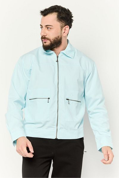 adidas Men Sportswear Fit Brand Logo Outdoor Jackets, Sky Blue