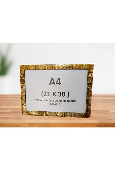 Hometaş Ev Ürünleri A4 Photo Frame - Can Be Applied to the Desk and Can Be Hung on the Wall for Diploma and Certificate