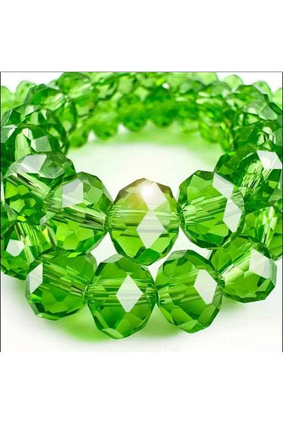 yiğit aksesuar 8 mm 5 Strand Green Crystal Beads Rosary Bead