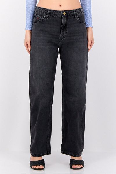 Esprit Women Straight Fit Washed No Stretch Jeans, Washed Black