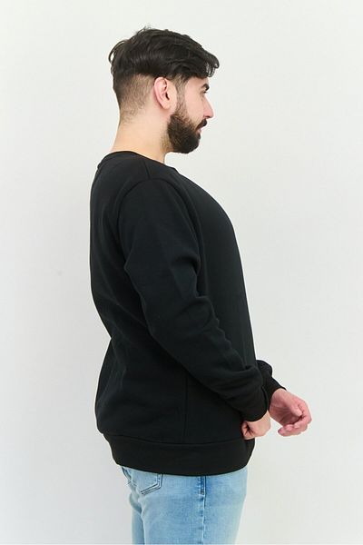Kangol Men Crew Neck Embroidered Logo Long Sleeves Sweatshirt, Black