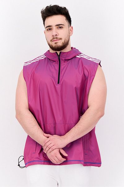 adidas Men Sportswear Fit Sleeveless Training Hooded Vest, Purple