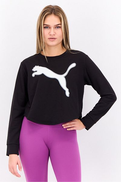 Puma Women Regular Fit Long Sleeve Outdoor Sweatshirts, Black/white
