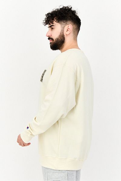 Champion Men Sportswear Fit Brand Logo Outdoor Sweatshirt, Cream