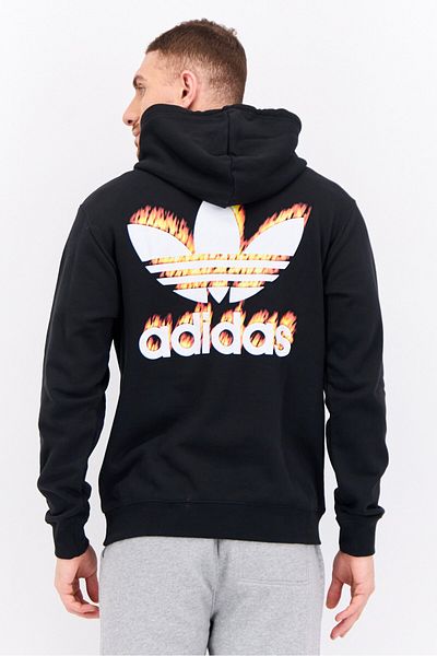 adidas Men Sportswear Fit Graphic Outdoor Hoodies, Black
