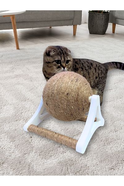 AC BOX Plastic Cat Scratching Ball with String