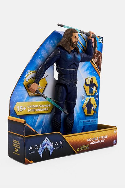 DC COMICS Aquaman 12-inch Double Strike Action Figure, Navy