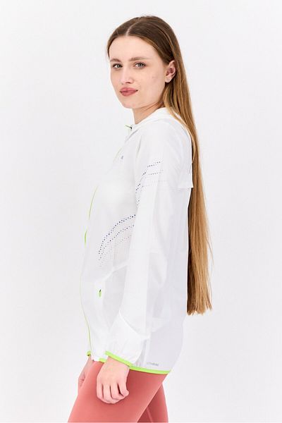 Puma Women Sportswear Fit Long Sleeve Ultrawave Running Jacket, White/lime