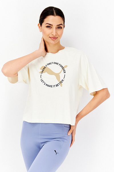 Puma Women Sportswear Fit Short Sleeve Outdoor Top, Beige