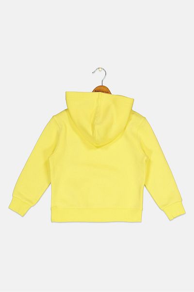 Esprit Kids Boy Long Sleeves Graphic Print Hooded Sweatshirts, Yellow