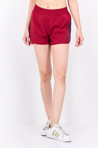 adidas Women Sportswear Fit 3 Inseam Running Shorts, Burgundy
