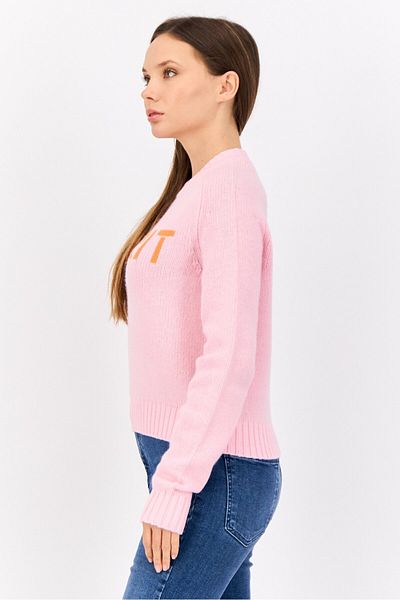 Esprit Women Crew Neck Knitted Sweater, Pink