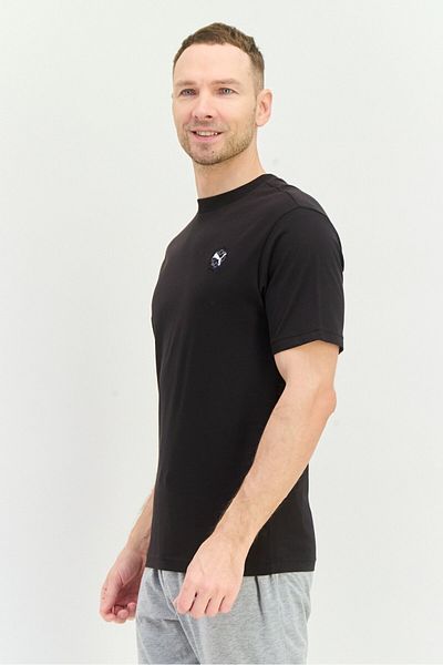 Puma Men Crew Neck Short Sleeves Brand LogoT-Shirt, Black