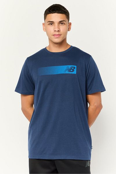 New Balance Men Sportswear Fit Short Sleeve Outdoor T-Shirt, Navy