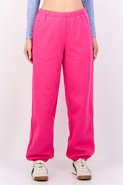 Esprit Women Regular Fit Brand Logo Jogger Pants, Dark Pink