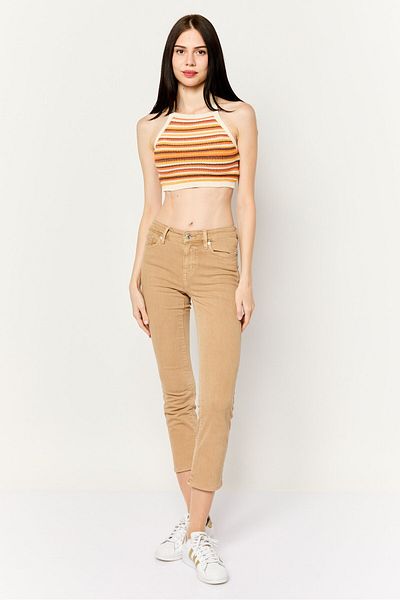 Don't Call Me Jennyfer Women Tie Neck Sleeveless Stripe Top, Multicolor
