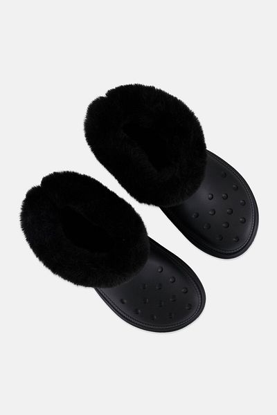 Crocs Women Slip On Stomp Lined Ankle Boots, Black