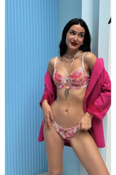 CUBBUX طقم حمالة صدر بدون دعم من الدانتيل من التول