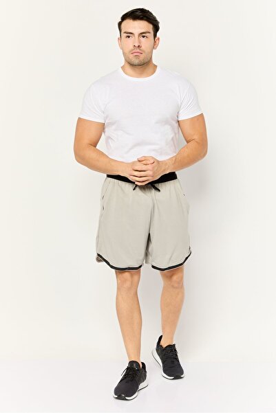 adidas Men Sportswear Fit 7 Inseam Drawstring Training Shorts, Light Grey/Black