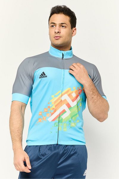 adidas Men Sportswear Fit Short Sleeves Cycling Jersey, Multicolor