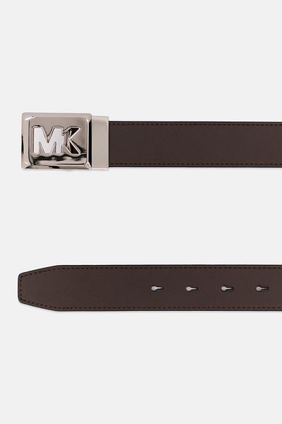 Michael Kors Women Brand Logo Leather Belt, Brown