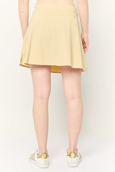 Esprit Women Solid Denim Mini Skort, Beige
