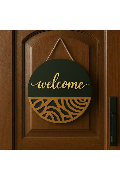metora Wooden Door Ornament Welcome Written Door Decor Ornament Gift Home Decoration
