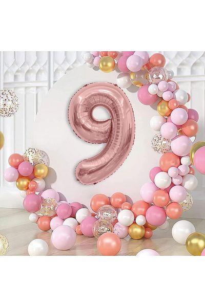 Flippy Balon Flippy, Cifra, 80 cm, , Rose Gold, Cifra 9