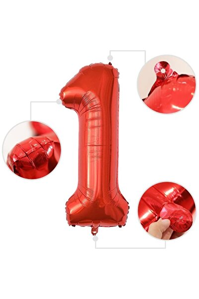 Flippy Metallic Foil Balloon, Number Figurine, 100 cm, Individual Pack, Straw Included, Air or Heliu