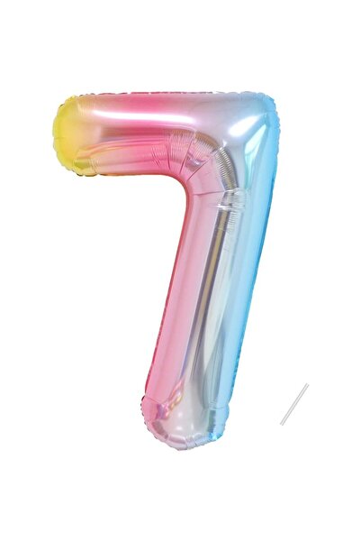 Flippy Balon folie metalizată cu degrade, numărul 7, 100 cm, multicolor