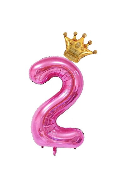 Flippy Balon Flippy, Cifra si Coroana, 100 cm, , Roz, Cifra 2