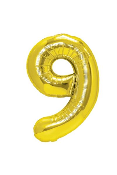Flippy Balon folie metalizata Cifra 9, 100 cm, Auriu