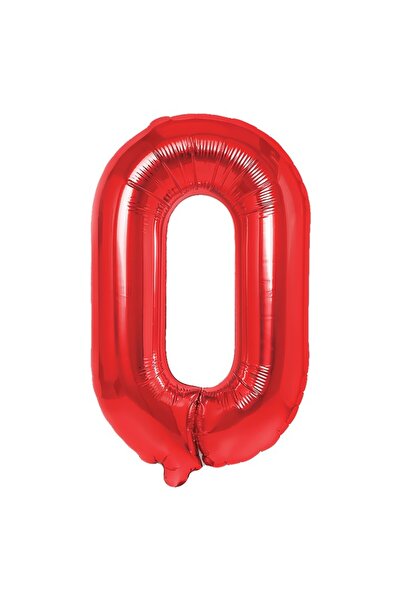 Flippy Balon folie metalică litera O, 40 cm, heliu sau aer, pachet individual, pai inclus, roșu
