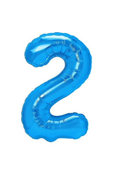 Flippy Balon folie metalică numărul 2, 40 cm, albastru, pachet individual, pa...