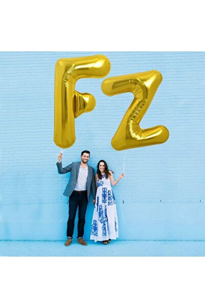 Flippy Metallic Foil Balloon Letter Z, 80 cm, Helium or Air, Individual Pack, Straw Included, Gold