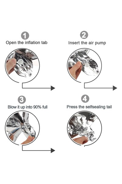 Flippy Metallic Foil Balloon Number Figurine 80 cm - Silver (Number 4)