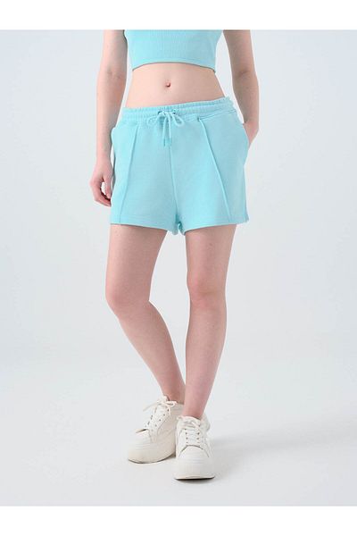 Loft Pantaloni scurți pentru femei, albastru deschis, cu croiala normală Lf2038692