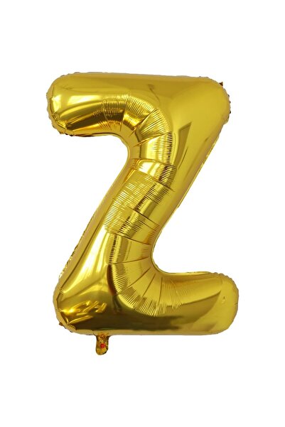 Flippy Balon Litera Z, Flippy, 40 cm, , Pai inclus, Auriu