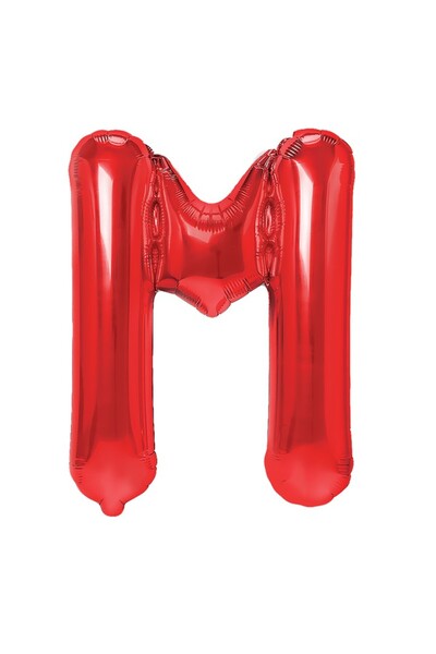 Flippy Balon folie metalică litera M, pliabil, 40 cm, umflabil cu heliu sau aer, ambalaj individual, Str