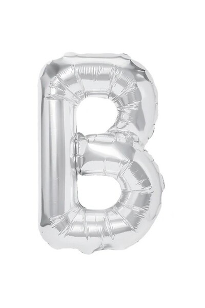 Flippy Metallic Foil Balloon Letter B, 40 cm, Inflate with Helium or Air, Individual Pack, Straw Inc
