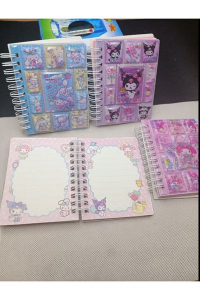Meyra Accessories سانريو Kawaii Kuromi My Melody Cinna دفتر صغير مع غطاء مائي هدية للطلاب في مرحلة ما قبل المدرسة قطعة واحدة