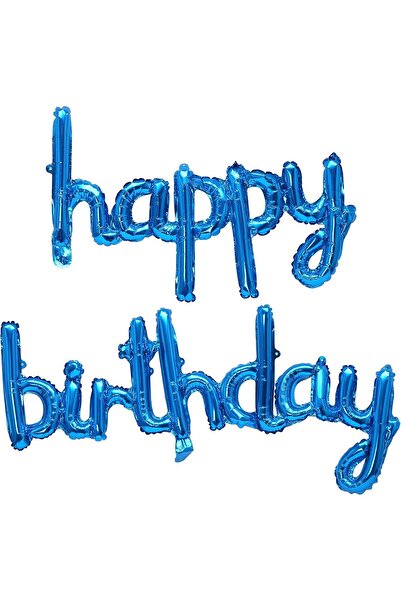 Teo Metallic Foil Balloon Set, Happy Birthday Model, 45x85 cm, 45x124cm, Party Balloons, Wrapped