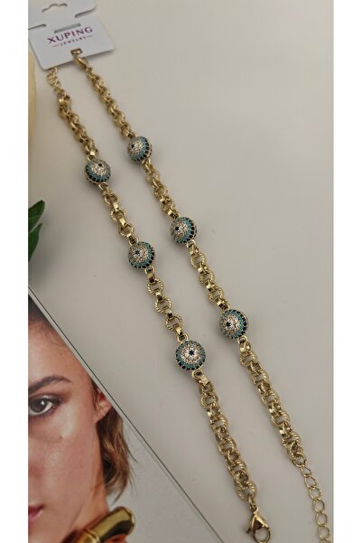 XUPING JEWELRY Xuping 14 Ayar Renginde Nazar Topçuklu Trend Lüx Bileklik