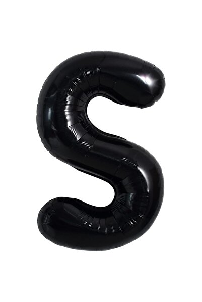 Flippy Balon folie metalică litera S, 40 cm, negru, se umflă cu heliu sau aer...