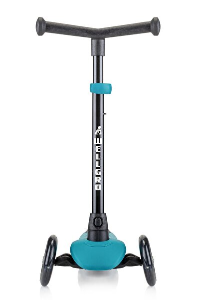 Wellgro Light up Scooter, Adjustable Height, Kids Scooter with Front Wheels Lights, Green