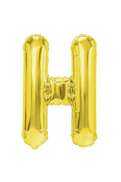 Flippy Balon folie metalică litera H, 40 cm, auriu, pai inclus